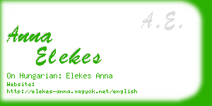 anna elekes business card